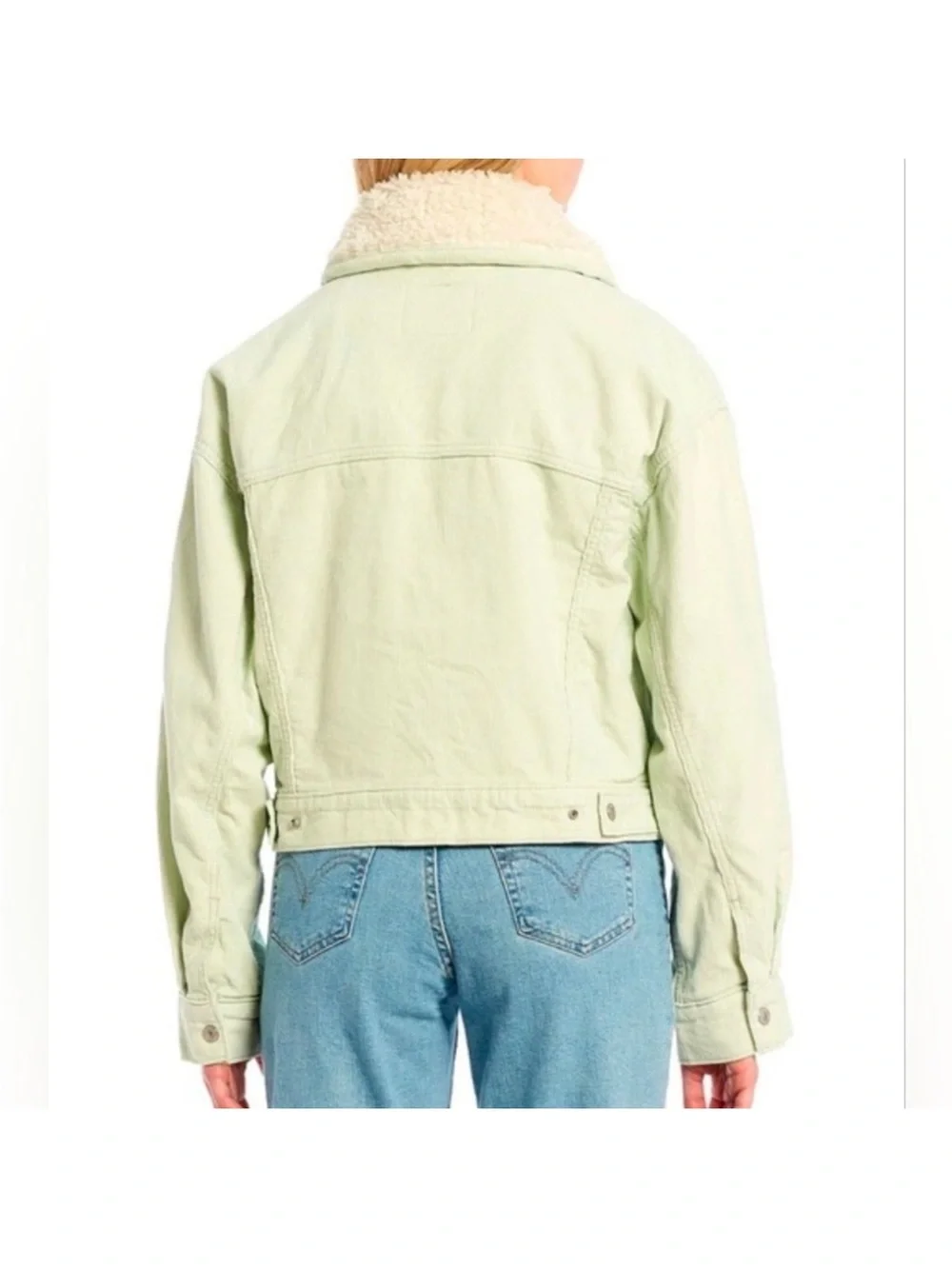 Levi’s Mint Green Corduroy Sherpa Trucker Jacket Size M A3489